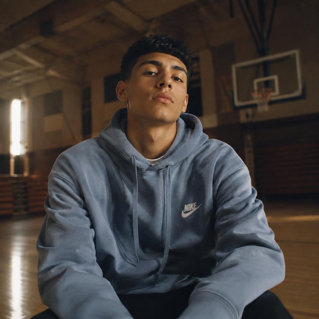 Student-athlete in an empty gym